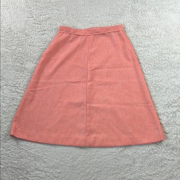 Vintage 60s 70s unbranded pink a line midi skirt, size S - Picture 1 of 6